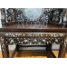 07006 . Set of antique rosewood shell inlay arm chairs  with table.