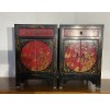 03022   Black and red bedside table   ***SOLD***