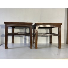05031   Pair of antique elmwood tea table   ***SOLD***