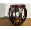 07028   Antique rosewood with shell inlay drum stool