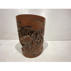 17013 . bamboo carved brush pot