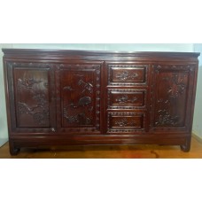 01008 . Antique chinese rosewood carved sideboard