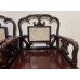 07010 . Pair of chinese antique rosewood with marble inlay arm chairs.