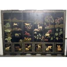 11006 Jade inlay antiques 6 panel screen