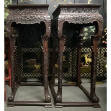 02045 Pair  Rosewood stand table   ***SOLD***