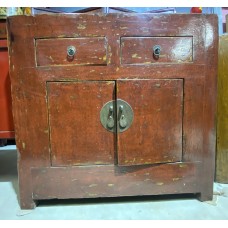 01046   Antique red sideboard 