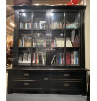 04034   Black cabinet with glass doors