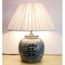 12002  1 pair blue white table lamp