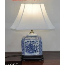 12006   1 pair blue white table lamp