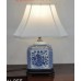 12006   1 pair blue white table lamp