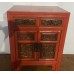 03013 . Red with carved bed side table  