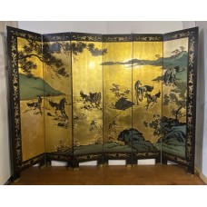 11008 Antique 6 panel  screen    ### SOLD ###