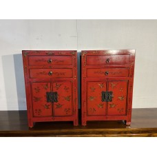 03002 . Red bed side table   ### SOLD ###